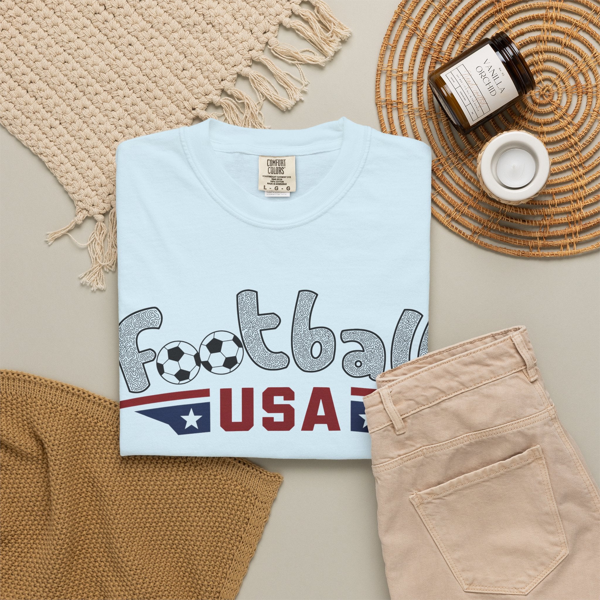 Men’s Football USA Spread Eagle on Comfort Colors® Tee