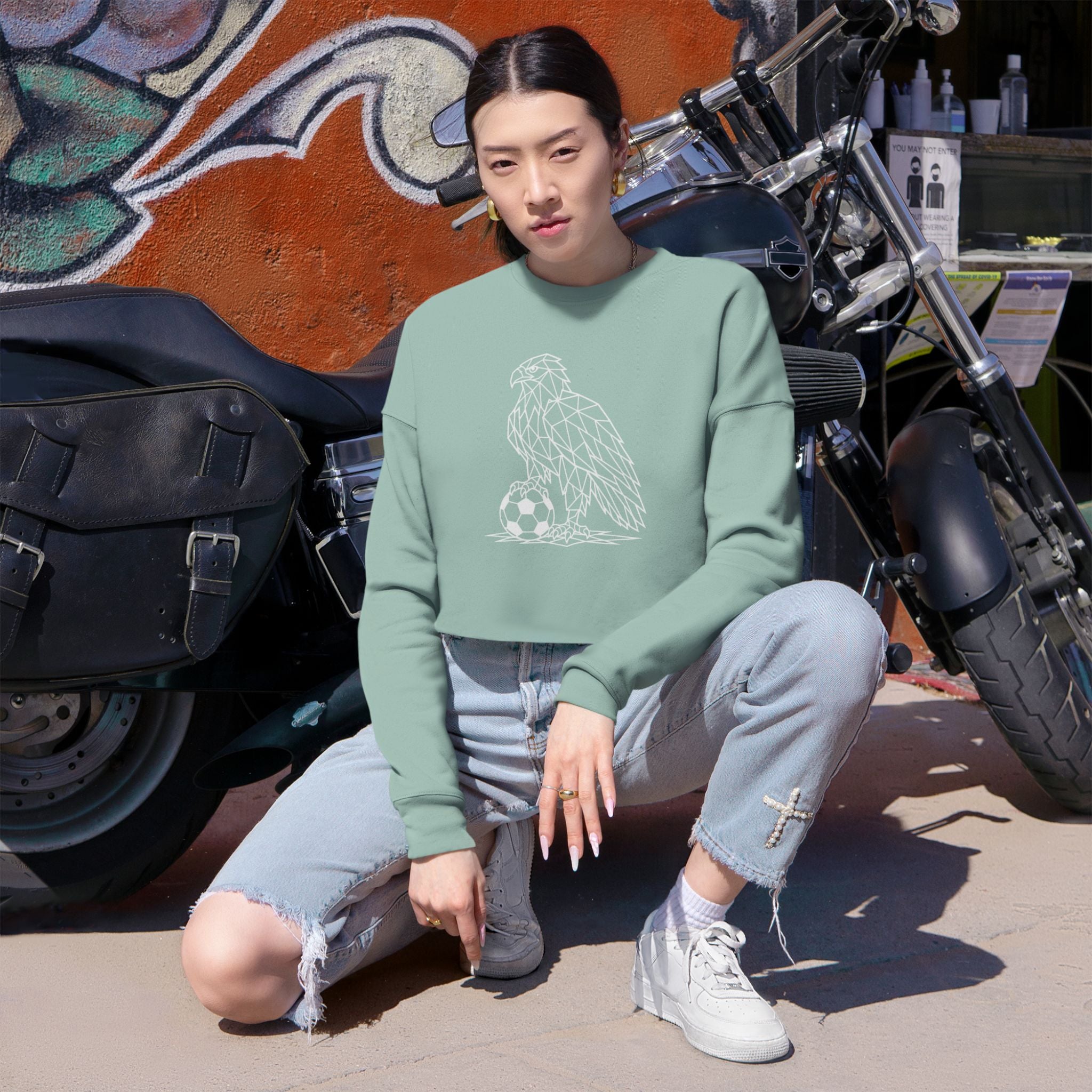 Footie Eagle Cropped Sweatshirt