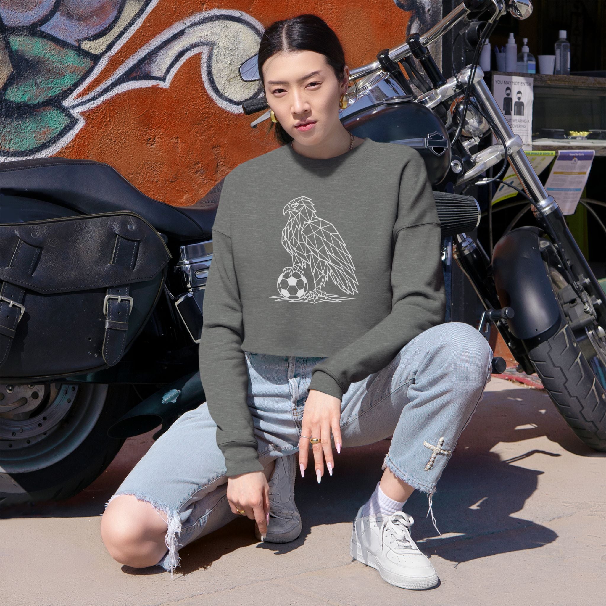Footie Eagle Cropped Sweatshirt